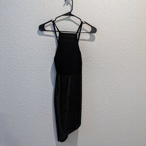 Boohoo velvet high neck asymmetrical bodycon dress - Size 0